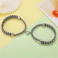 Zwart-witte geweven koppelarmbanden met magnetische hartsluiting voor geliefden sieraad - Zwart-wit Hart Stijl / Eén paar