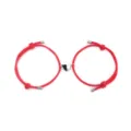 Magnetic Couple Red Rope Bracelets Heart Charm Matching Bracelets for Lovers Jewelry - Red Pair