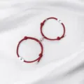 Couple red rope magnetic matching bracelets stainless steel sun moon charm jewelry - Sun & Moon / 2-Piece Set / Burgundy