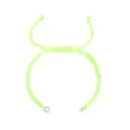 Closeup of fluorescent green DIY braided cord bracelet with adjustable flat sliding knot. - Fluorescent Colors