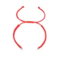 DIY handmade woven red cord bracelet base with stainless steel rings for beading pendants. - Red