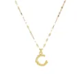 Goud 18k vergulde roestvrijstalen letter C hanger ketting met prachtig ontwerp. - Letter C