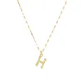 Gouden roestvrijstalen letter H hanger ketting met lippenketting voor stijlvolle vrouwen - Letter H