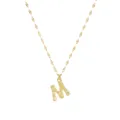 Gouden roestvrij staal 18K letter M hanger ketting voor vrouwen, modieuze sieraden. - M