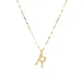 Gouden Letter R Hanger Halsketting Roestvrij Staal 18K Verguld Schakelketting Sieraden - Letter R