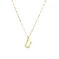 Gouden letter U hanger ketting roestvrij staal 18k verguld mode sieraden voor dames elegant - Letter U