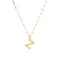 Roestvrij staal 18k vergulde letter Z hanger halsketting mode lipketting sieraden voor dames. - Letter Z