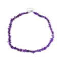 Collana di perle fatta a mano in pietre grezze irregolari viola con chiusura in argento. - Stile Pietra Viola Irregolare / Viola
