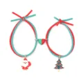 Ensemble de bracelets de couple de Noël avec cœur aimanté, père Noël et sapin festif. - Style Père Noël et Sapin de Noël / Paquet de 1 Paire