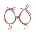 Ensemble de bracelets de couple tressés magnétiques de Noël avec père Noël et renne. - Style Père Noël et Renne / Paquet de 1 Paire
