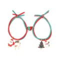 Bracelets de couple de Noël avec cœur magnétique pendentif corde rouge verte bijou cadeau - Style Multi-Breloques / Paquet de 1 Paire