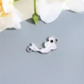 Alloy fish charm DIY connector for handmade bracelets and fashion jewelry accessories. - White