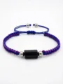 Bracciale regolabile intrecciato in tormalina nera fatto a mano per uomo e donna moda - Blu viola