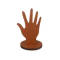 Wooden hand jewelry display stand detail, creative desktop ring and bracelet storage organizer. - Hand Model Jewelry Display Stand / Dark Brown