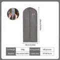 Housse de vêtement cationique grise housse de costume anti-poussière rangement suspendu - Gris Foncé Soufflet - Style Extra Long Large