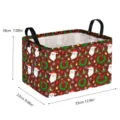 Panier de rangement de Noël en tissu imperméable boîte organisatrice de jouets - 33x23x18cm / Style Fond Café Père Noël