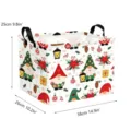 Panier de rangement de Noël imperméable en tissu corbeille organisateur de bureau fête - Panier Carré (Base Blanche Père Noël) / 38*26*25cm