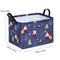 Panier de rangement de Noël étanche en tissu avec joli motif Père Noël pour la maison. - Panier Carré (Base Violette Père Noël) / 38*26*25cm