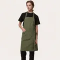 Tablier de cuisine vert avec poches, tablier de travail robuste pour la cuisson et le service. - Vert Militaire