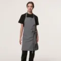 Tablier de cuisine gris étanche avec grandes poches, vêtements de travail pratiques au quotidien. - Gris