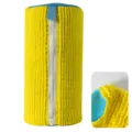 Sac de lavage de chaussures en chenille cylindrique jaune avec filet et fermeture eclair. - 19*19*39cm / Jaune