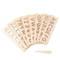 Kit de pochoirs en bois lettres et chiffres avec outil de traçage pour apprentissage enfants - Style Lettre