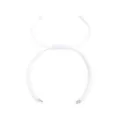 White DIY Woven Flat Knot Bracelet Blank with Stainless Steel Rings for Beaded Jewelry Making - White