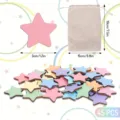 Conjunto de parches de estrella de madera de colores con bolsa de lino para manualidades. - Accesorios para frasco de recompensa estilo 2