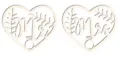 Wedding chair back hanging sign set, wooden laser cut Mr and Mrs heart shaped decoration items. - MR+MRS Combo Set (Style Three)