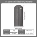 Cationic garment bag long hanging suit cover dustproof clothes storage bag with zipper - Dark Gray Flat - Extra Long Style / 58*150cm