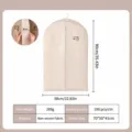Housse de costume anti-poussière cationique beige sac de vêtement manteau rangement 90x58cm - Blanc Cassé Soufflet - Style Court