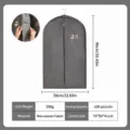 Housse a vetement en tissu cationique gris fonce, protection anti-poussiere pour manteau. - Gris Foncé Soufflet - Style Court