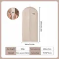Housse à vêtements cationique anti-poussière pour costume 130x58cm pour manteaux et vêtements - Blanc Cassé Soufflet - Style Long