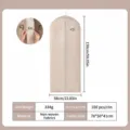 Housse de Vêtement Cationique Anti-Poussière Beige 150x58cm Sac de Rangement Maison - Blanc Cassé Soufflet - Style Extra Long