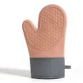 Silicone oven mitt heat resistant pink and grey kitchen baking cooking glove variant - Single Piece (Pink Silicone)