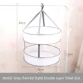 Rete da asciugatura grigia a 2 strati per calze e maglioni, diametro 48 cm, appendibile - Piccolo 2 Livelli 48cm / Grigio/Bianco