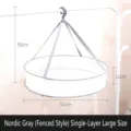 Cesto pensile grande grigio nordico a strato singolo per maglioni, diametro 61 cm - Grande 1 Livello 61cm / Grigio/Bianco