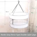 Grande cesto pensile per asciugatura a doppio strato in grigio nordico - Grande 2 Livelli 61cm / Grigio/Bianco