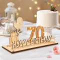 70e Anniversaire Decoration De Table En Bois Lumineuse LED Fete Fete Accessoire - 70ème anniversaire / Sans Lumière