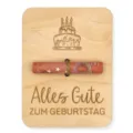 Houten verjaardagsgeldcadeaukaart met gegraveerde taart en Duitse zegenings-tekstontwerp. - Populierenhouten plank 15x10 (kaart & henneptouw) / Cake