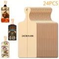Mini tabla de cortar de madera rodajas DIY en blanco manualidades 24 pzas 24 cm decoracion - 24cm / 24 Piezas/Juego