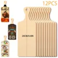 12pcs mini tablas de cortar de madera rodajas DIY para manualidades pintura fiesta decor 24cm - 24cm / Juego de 12 Piezas