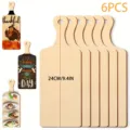 6pcs mini tablas de cortar de madera rodajas de madera diy decoración cocina 24cm - 24cm / 6 Piezas