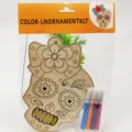 Kids DIY Wooden Sugar Skull Graffiti Board Craft Set with Colorful Markers for Halloween Art - Style D