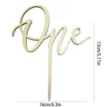 Natural Wooden One Cake Topper Birthday Party Cake Decoration Dessert Table Sign - Birthday Topper Style F