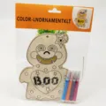 Halloween DIY wooden painting board with colorful pens, children's art craft toy set. - Style F