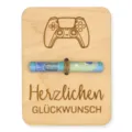 Cartolina regalo in legno con incisione di controller, supporto per soldi per feste e compleanni. - Controller di gioco