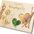 Houten geldcadeau kaart met paardenbloem motief en hart uitsparingen voor creatieve cadeaus. - Paardenbloem Model