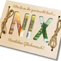 Houten cadeaubord met NIX uitsnede en jute touw, creatief geldcadeau idee voor feest. - NIX-letterstijl