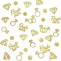 Gold glitter bride to be confetti diamond ring table scatter for wedding party decorations - Gold Wedding Ring Style / 100 Pieces/Pack
